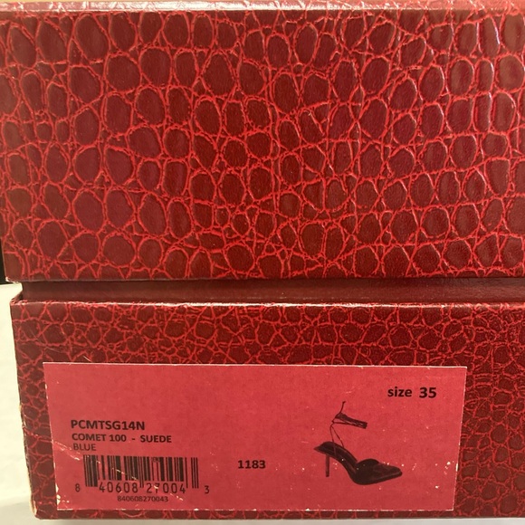 NWT Tamara Mellon Comet Dark Blue Suede Lace-up Heels